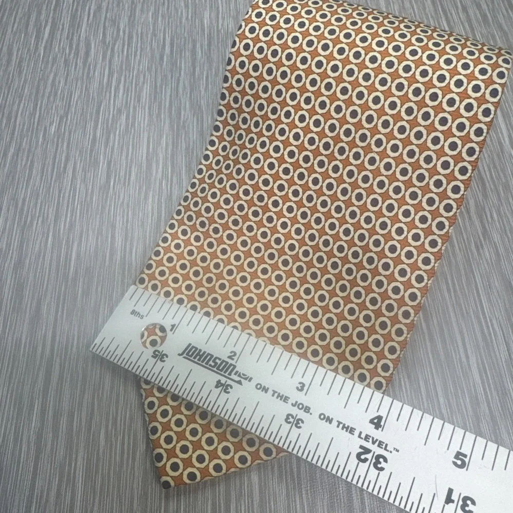 Polo Ralph Lauren Orange‎ Blue Polka Dot Silk Tie Made in Italy Classic Menswear