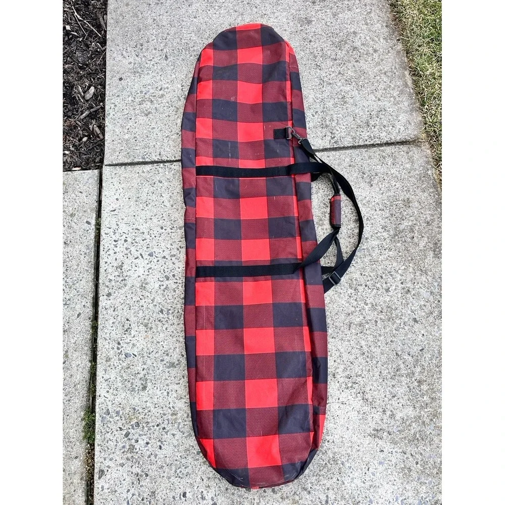 Burton Black‎ Red Plaid 68inches Snowboarding Bag with Over The Shoulder Strap