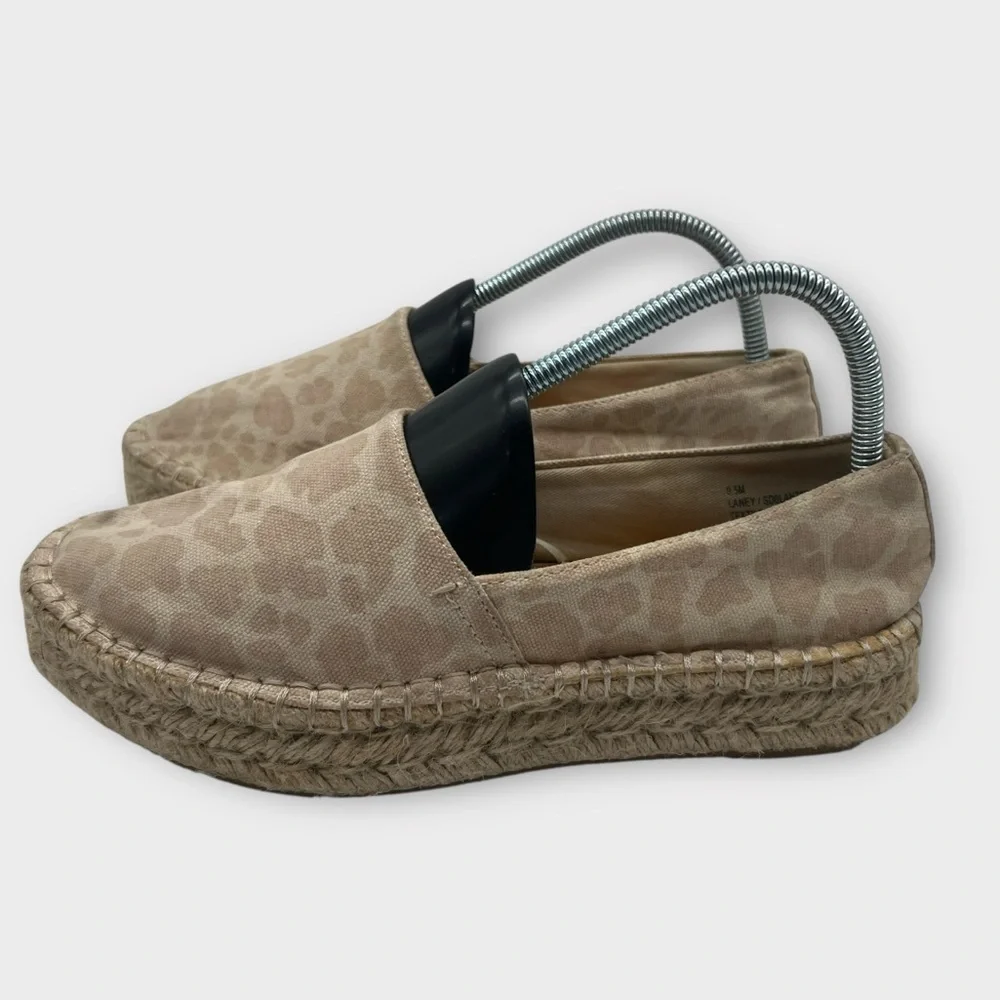 Splendid Women's Laney Slip‎ On Shoe Size 9.5 Platform Espadrille Tan Leopard
