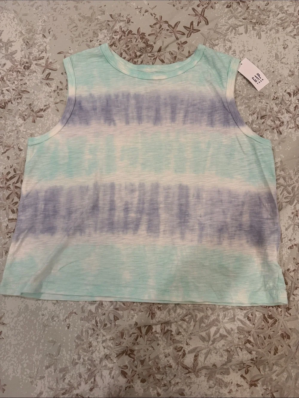 GAP Kids Sleeveless Tie-Dye Tank in Aqua and Lavender