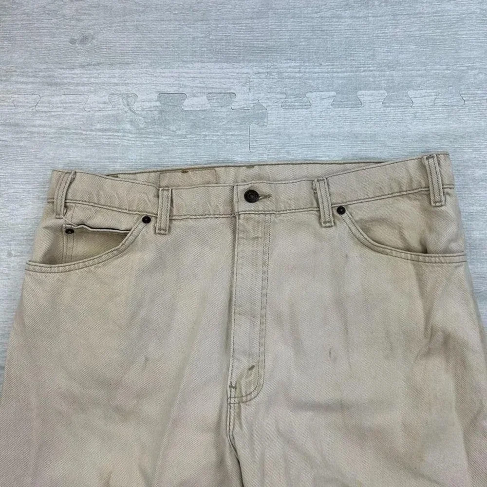 Vintage Levis 550 Jeans Mens 36x30 White Cream Orange Tab Straight Leg‎