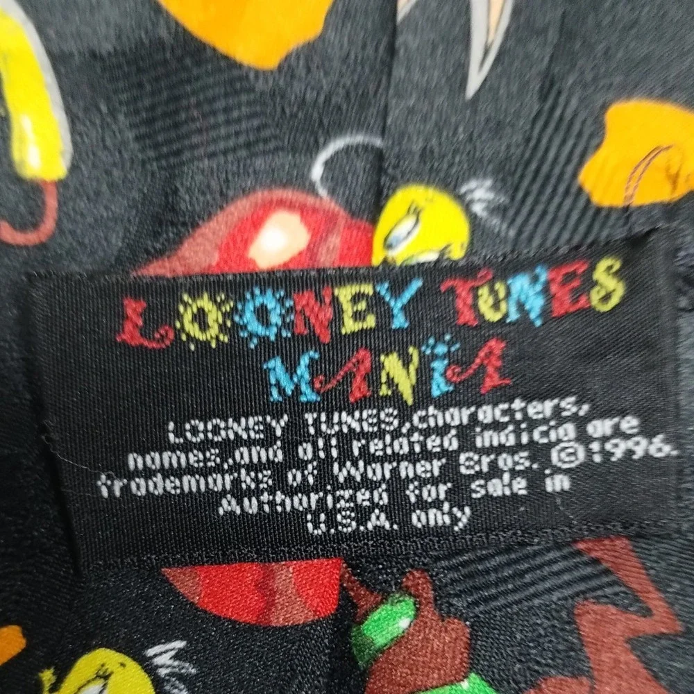 Looney Tunes Novelty Necktie Bugs Bunny Taz Hot Sauce 1996‎ Cartoon Tie