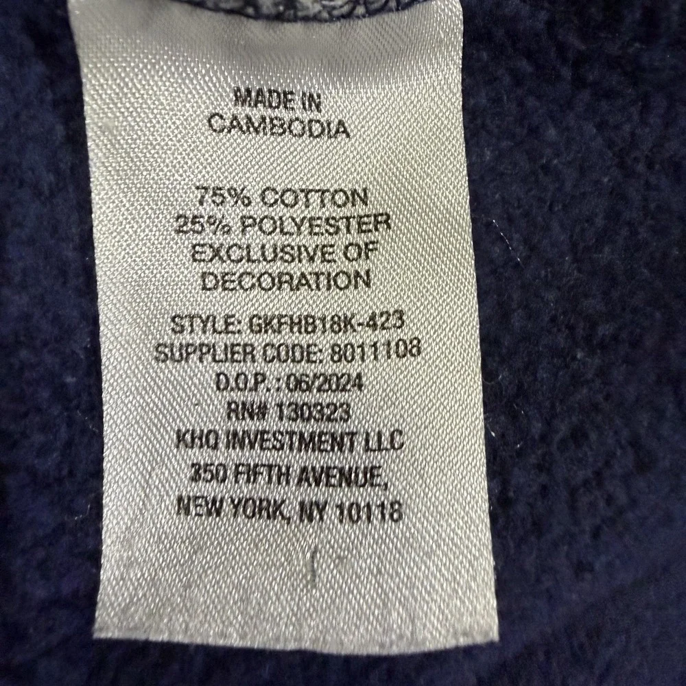 Kids Gap Original Logo Zip Up Hoodie Navy Blue Fleece Sweatshirt Boys Size M (8)