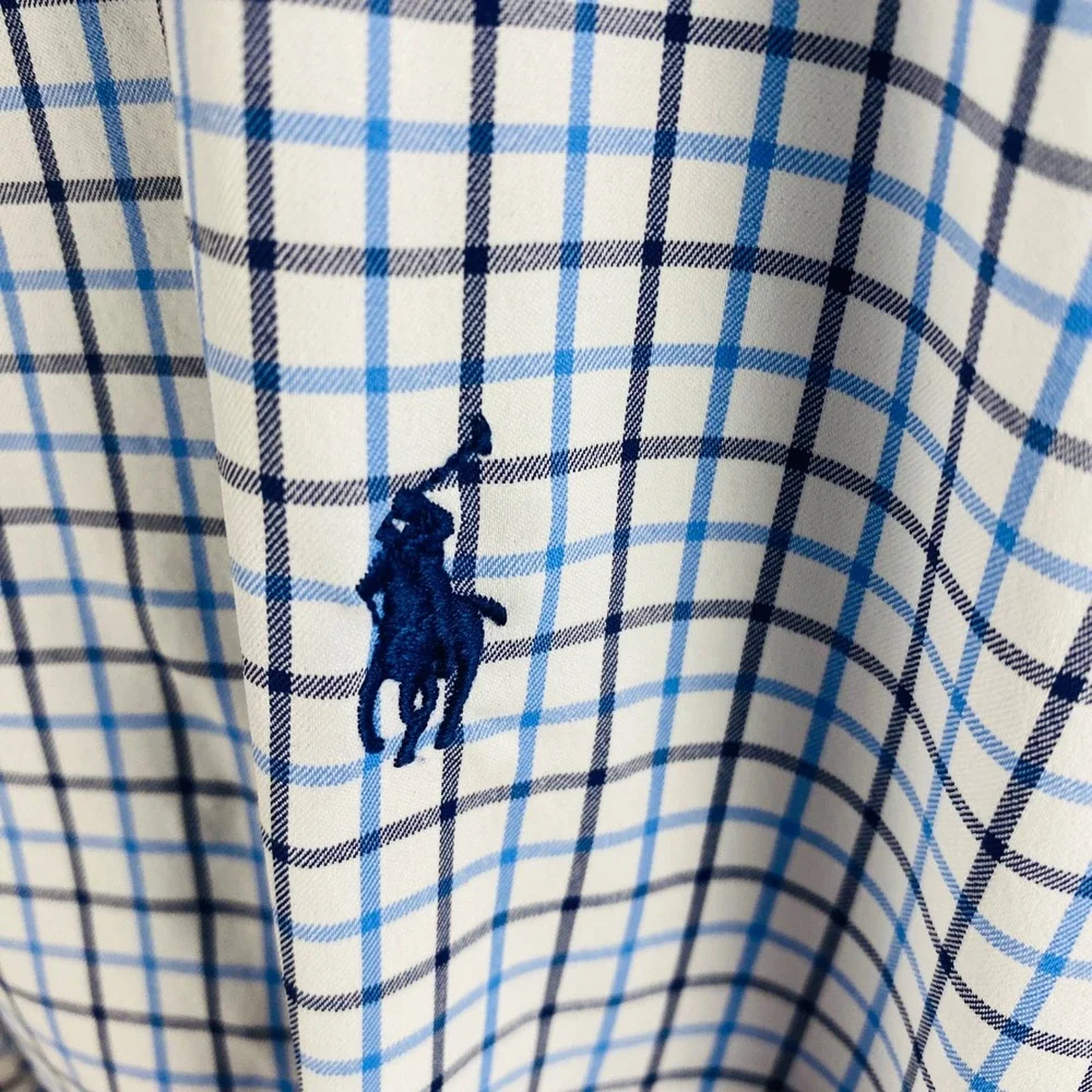 Polo Ralph Lauren Men's Nylon Check Long Sleeve Lightweight Button Down Shirt 4X