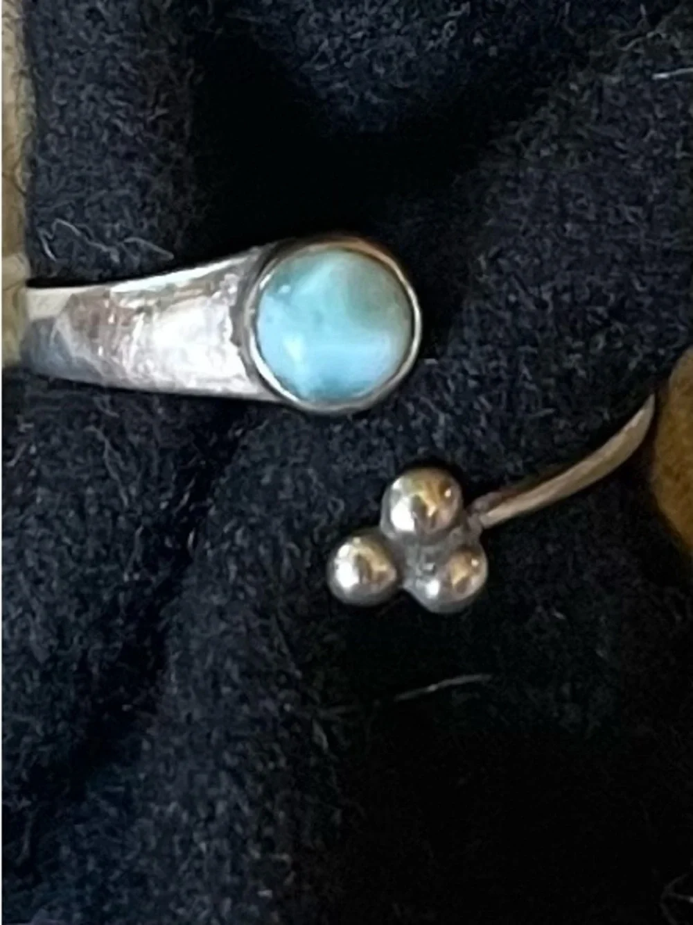 Sterling Silver Larimar Toe Ring - Light Blue Stone