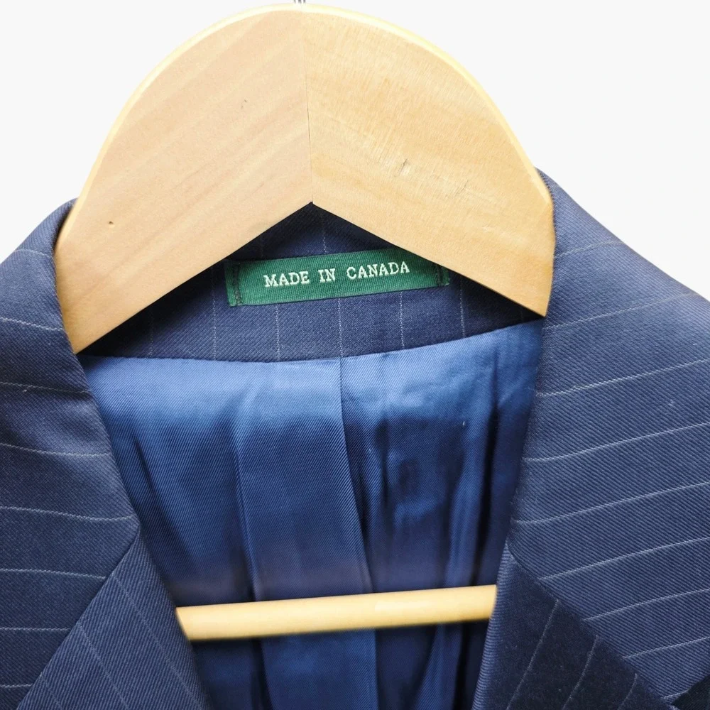 Lauren Ralph Lauren Mens Navy Blue Pinstripe 2 Button Blazer Sport Coat Canada