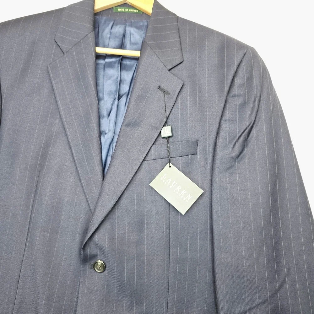 Lauren Ralph Lauren Mens Navy Blue Pinstripe 2 Button Blazer Sport Coat Canada