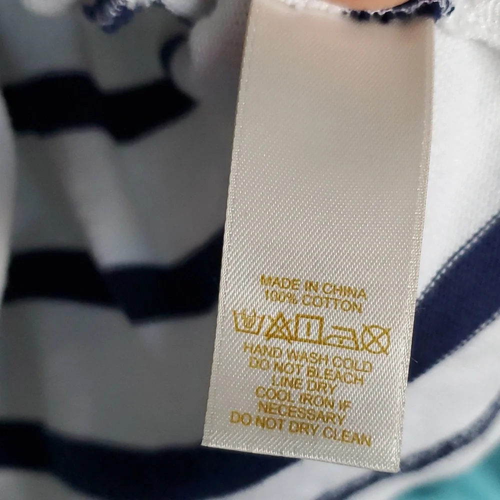 Kate Spade Tropez Nautical Navy Striped Womans Long Sleeve Top Size‎ Medium