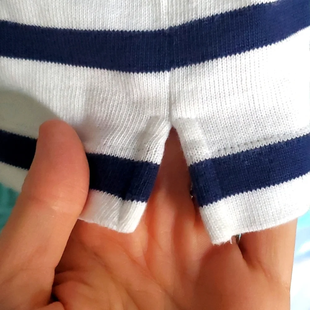 Kate Spade Tropez Nautical Navy Striped Womans Long Sleeve Top Size‎ Medium