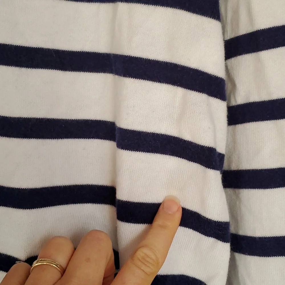 Kate Spade Tropez Nautical Navy Striped Womans Long Sleeve Top Size‎ Medium