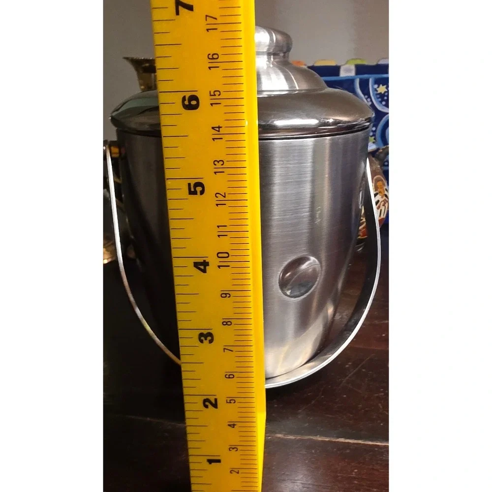 Ice Bucket Waterford Marquis Stainless Steel Dimpled Dot Barware Silver