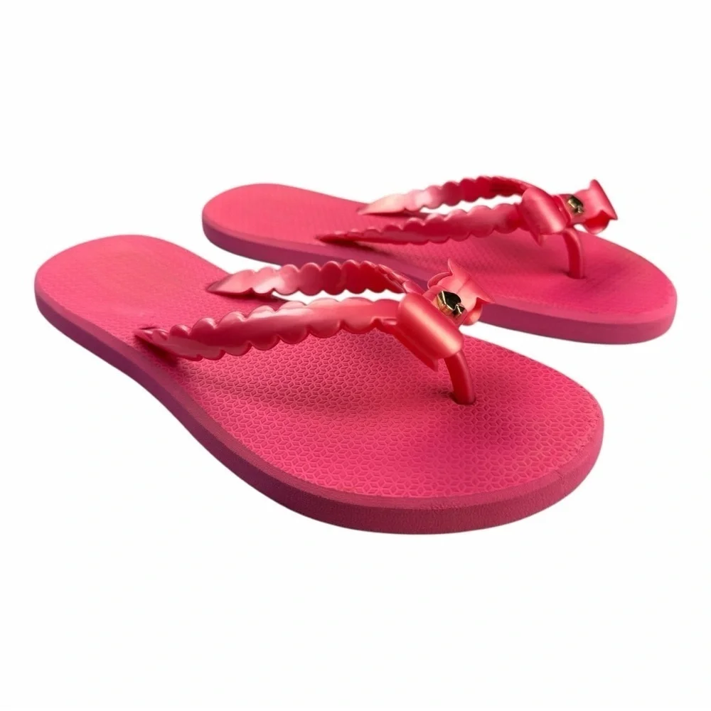 Kate Spade New York Women’s Denise Bow Flip-Flops Deep Pink Y2K Size 7/8