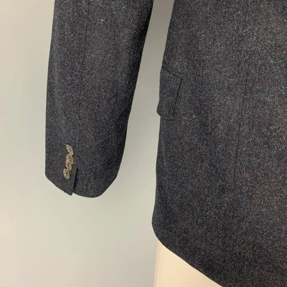 PAUL SMITH The Abbey Size 40 Regular Navy Heather Wool Cashmere Sport Coat