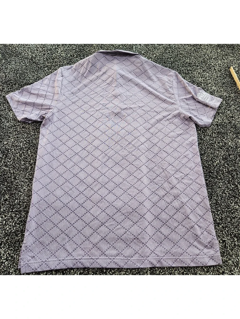 Adidas Ultimate365 Golf Polo Shirt L Purple Houndstooth PGA Midwest Section Mens