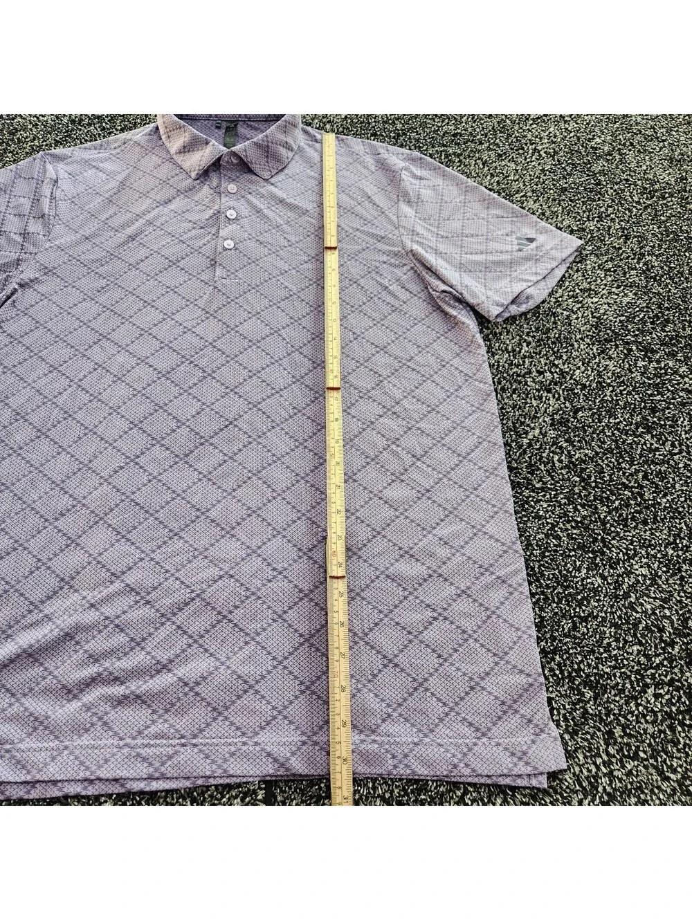 Adidas Ultimate365 Golf Polo Shirt L Purple Houndstooth PGA Midwest Section Mens