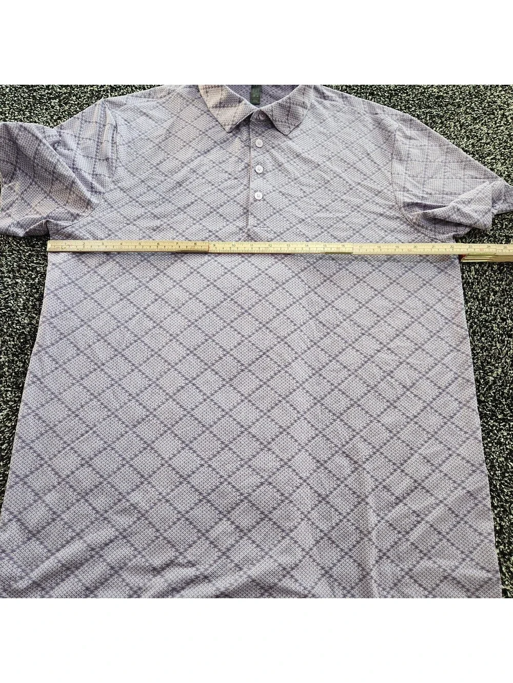 Adidas Ultimate365 Golf Polo Shirt L Purple Houndstooth PGA Midwest Section Mens