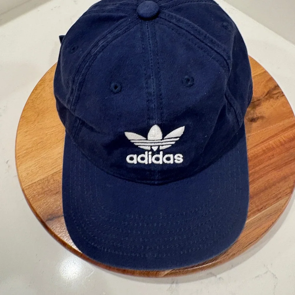 Adidas Baseball Cap Mens OSFW Navy Blue Trefoil Logo Adjustable Cotton Hat