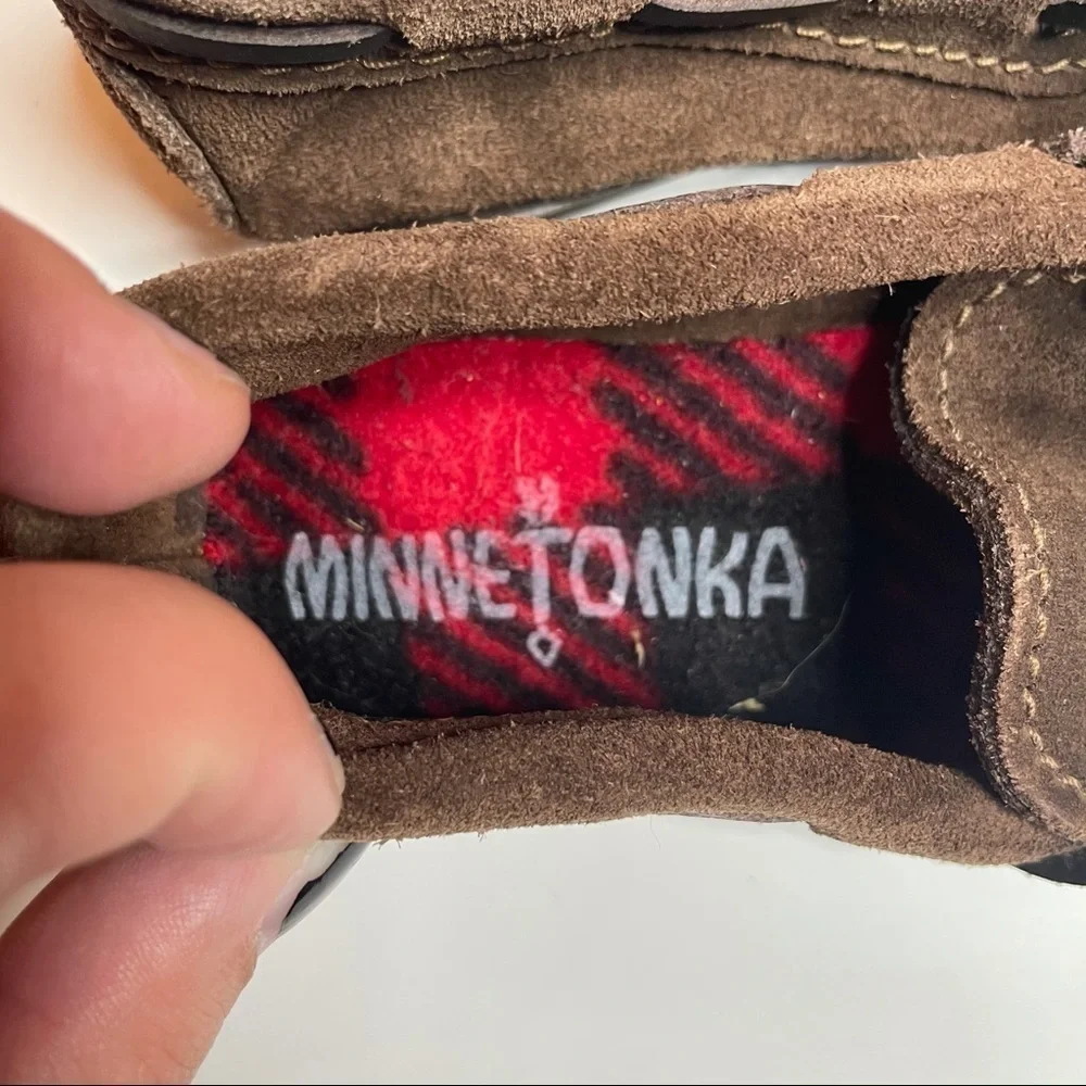 Minnetonka brown suede