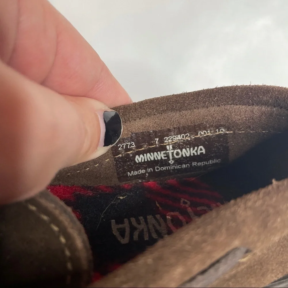 Minnetonka brown suede