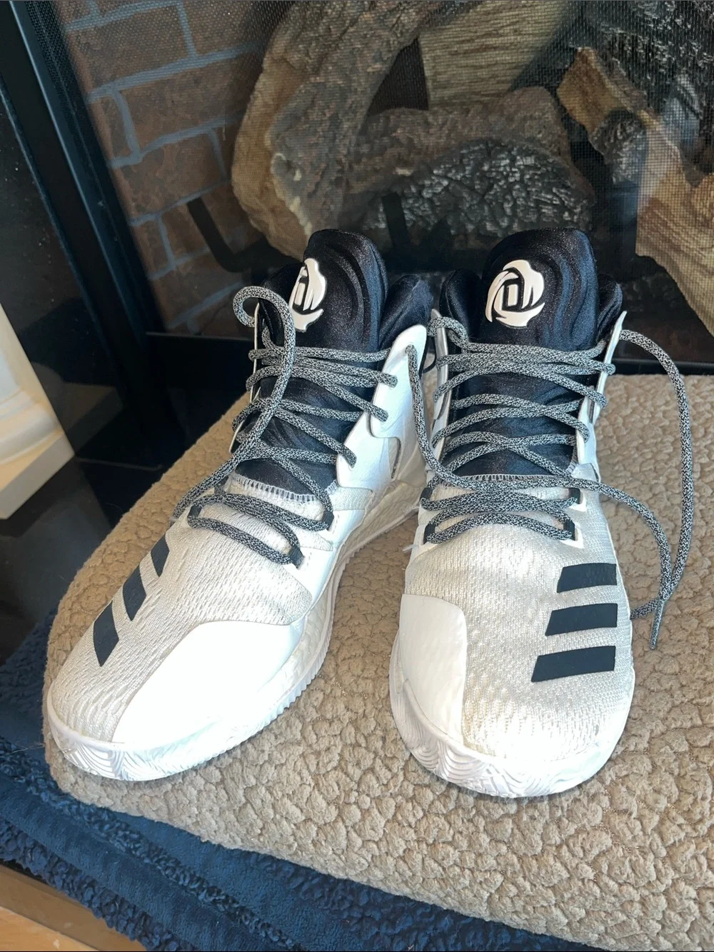 Adidas  D Rose Men’s High-Top Basketball Shoes - White & Black