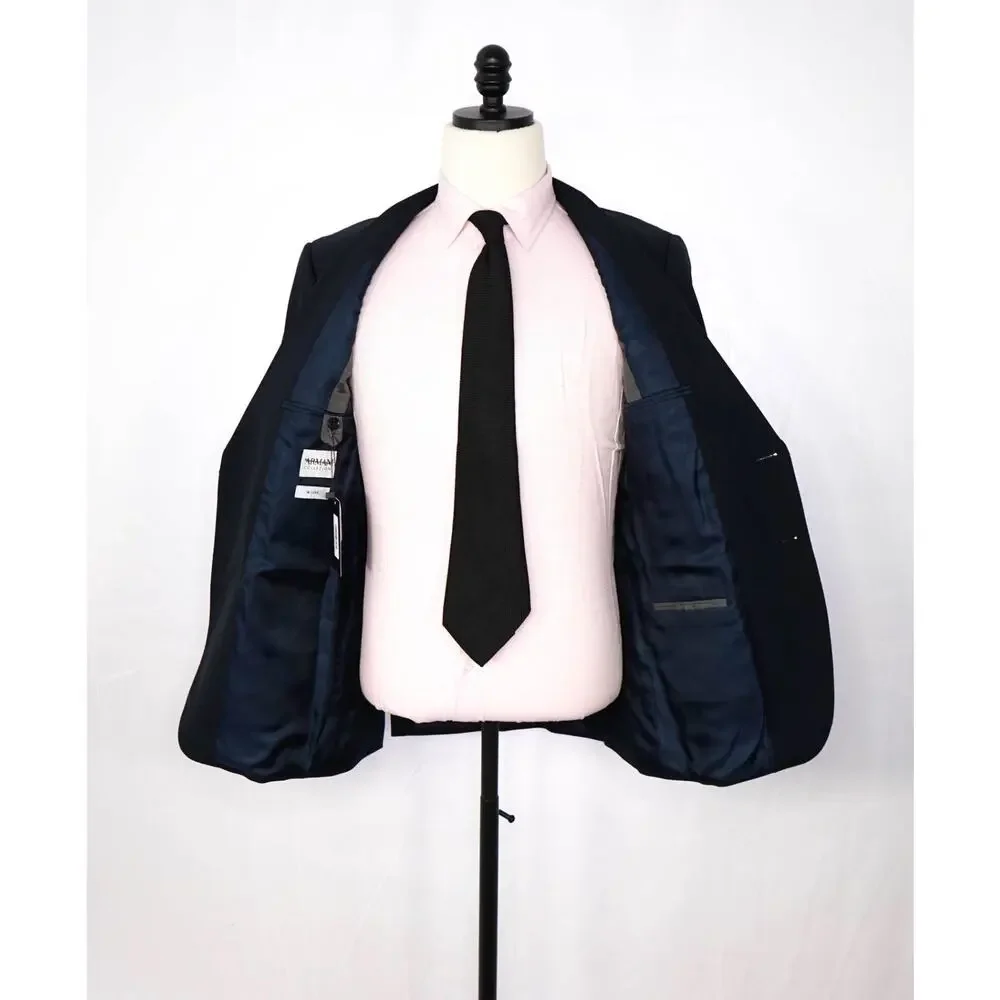ARMANI COLLEZIONI - Navy Blue Wool Blazer - 38R