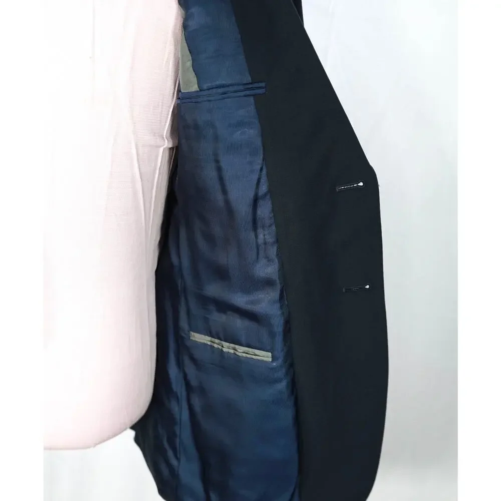 ARMANI COLLEZIONI - Navy Blue Wool Blazer - 38R