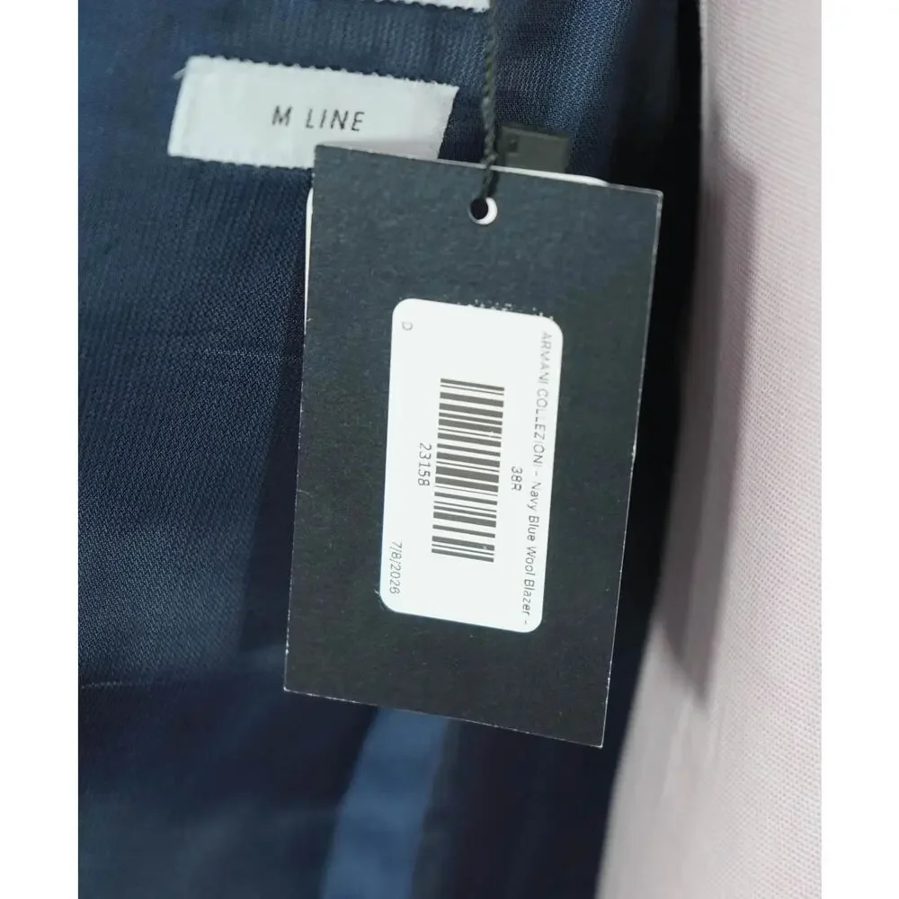 ARMANI COLLEZIONI - Navy Blue Wool Blazer - 38R