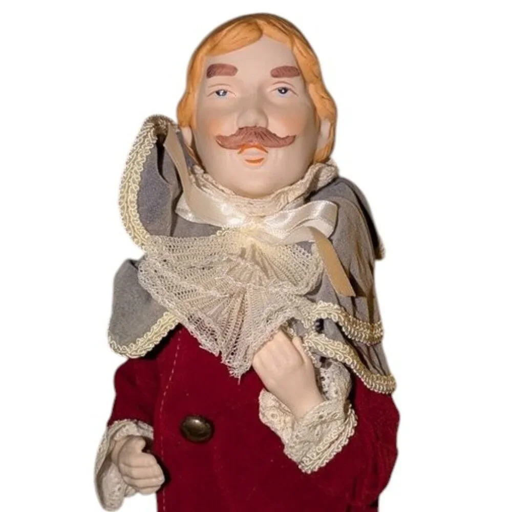 Vintage Victorian Elegant Man Dickens Christmas Carol Porcelain Tree Topper