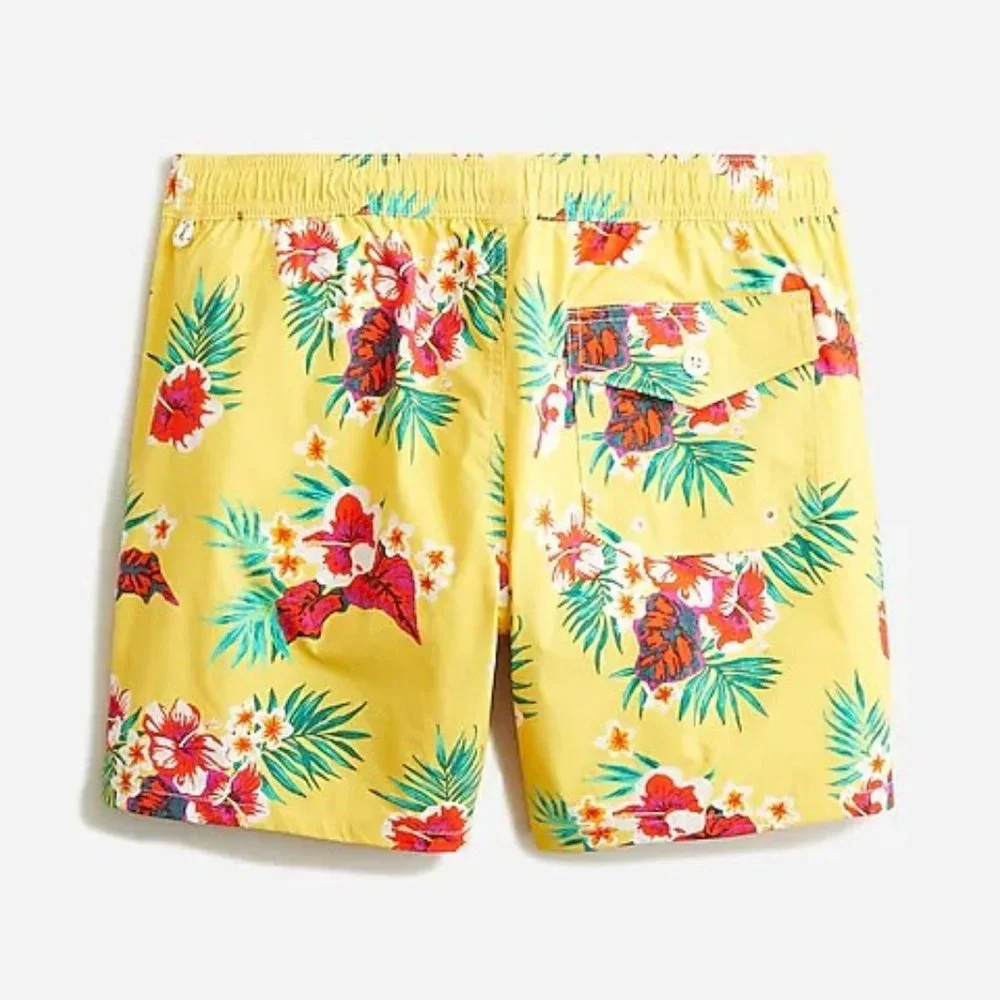 J. Crew Stretch Swim Trunk in floral print XL