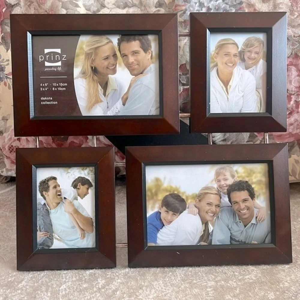Brand New Prinz Dakota Collection Cherry Wood Collage Picture Frame 4 Photo
