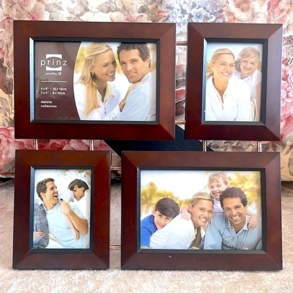 Brand New Prinz Dakota Collection Cherry Wood Collage Picture Frame 4 Photo