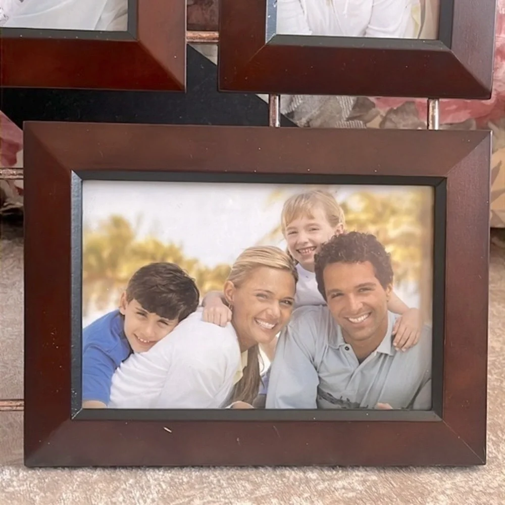 Brand New Prinz Dakota Collection Cherry Wood Collage Picture Frame 4 Photo