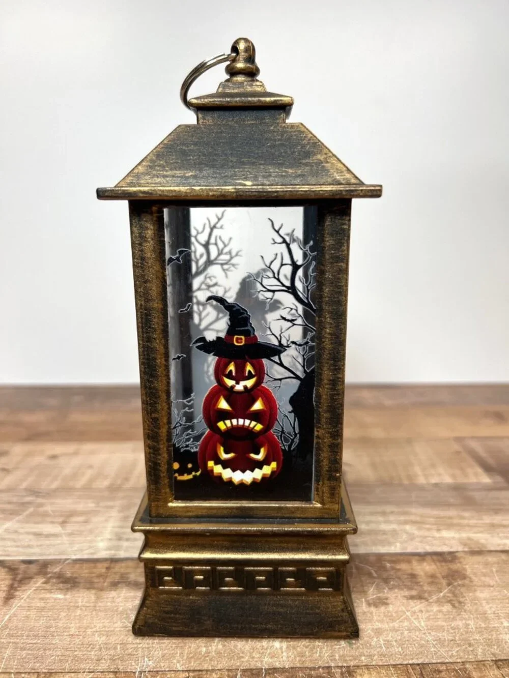 Halloween-Themed LED Lantern With Ghost & Pumpkin Design Battery Operated