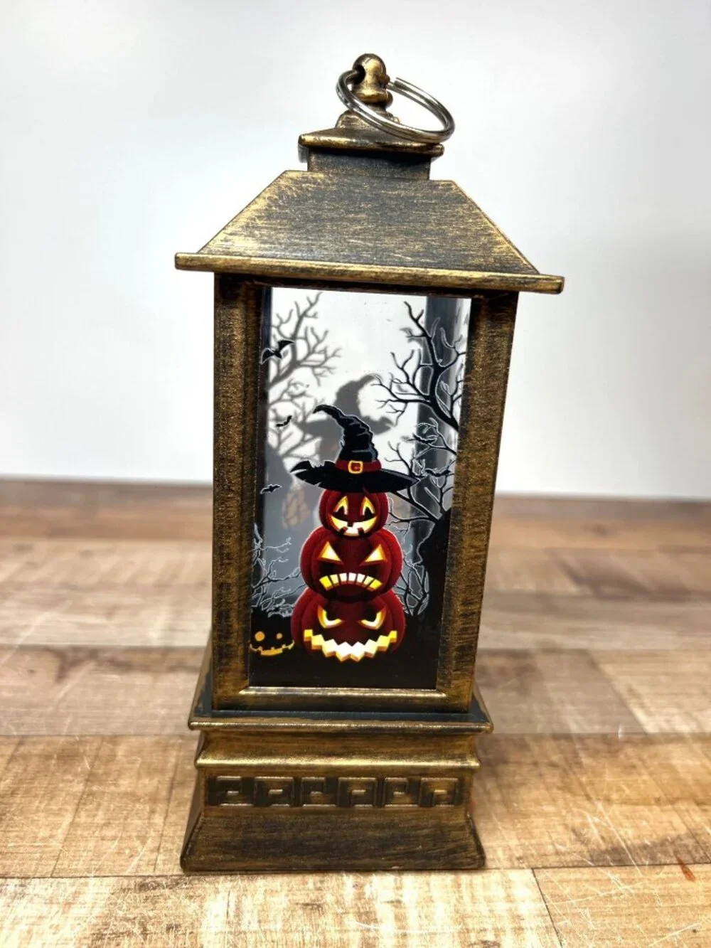 Halloween-Themed LED Lantern With Ghost & Pumpkin Design Battery Operated