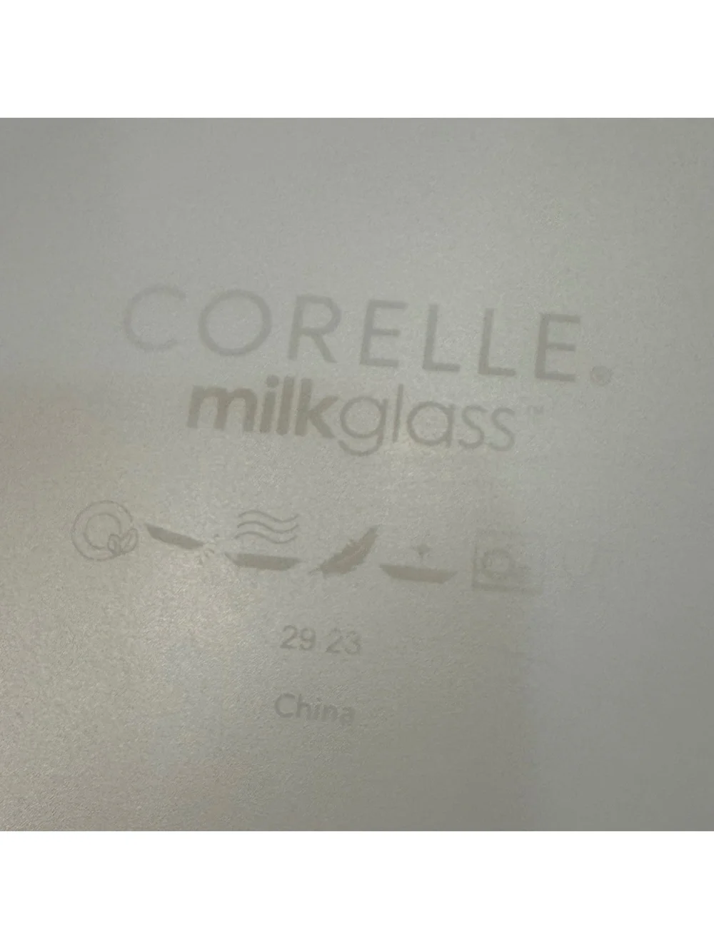 2 Corelle Everyday Expressions Milk Glass Dinner Plates 10.5