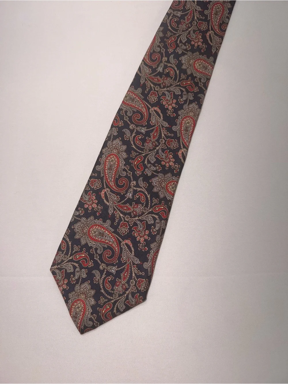 Vintage Lands’ End  Direct Merchants 100% Silk Paisley Necktie Made in USA