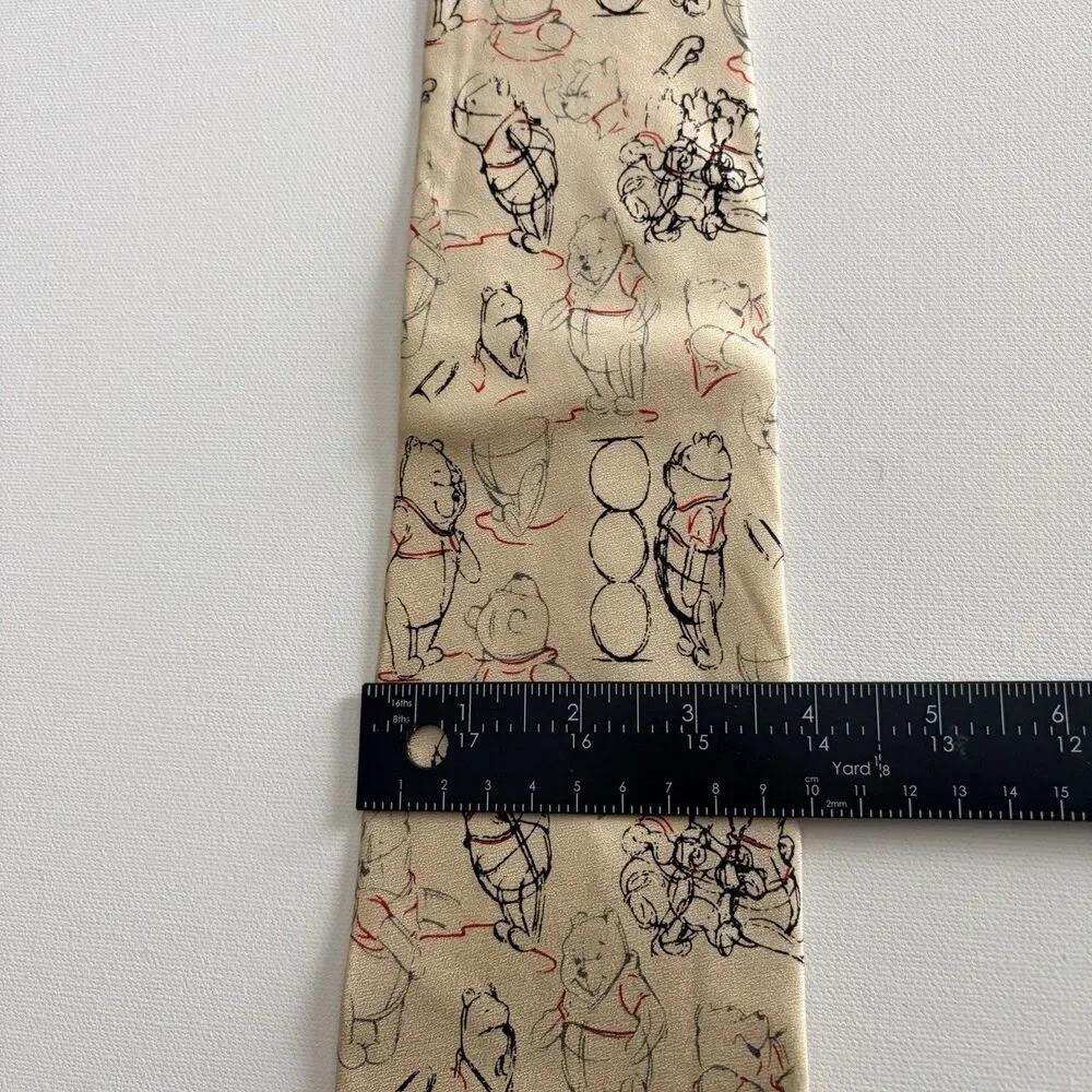 Vintage Cream Disney Tie Sketch Animation Drawing Winnie The Pooh 59” L
