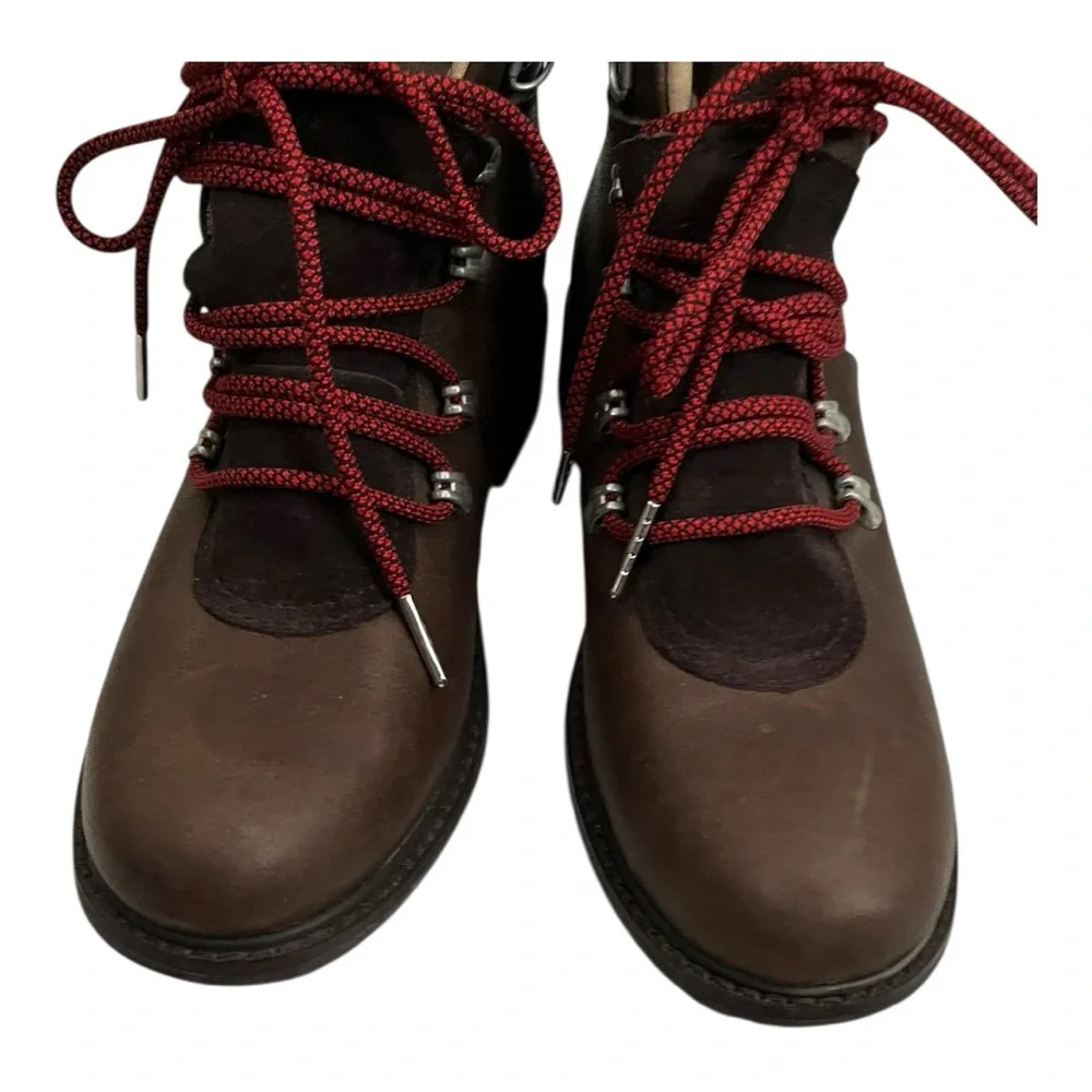 Emu leather brown wool