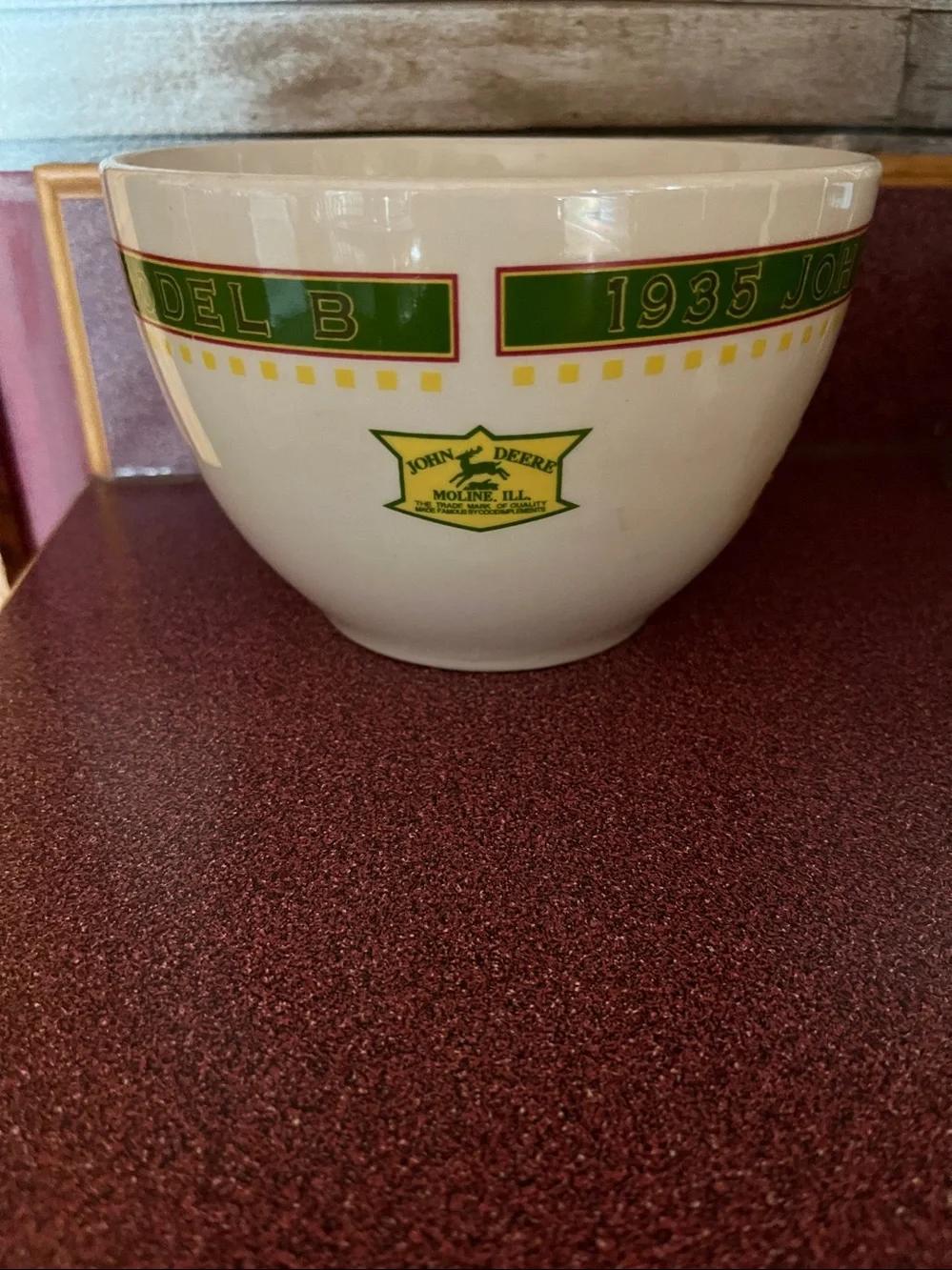John Deere white ceramic