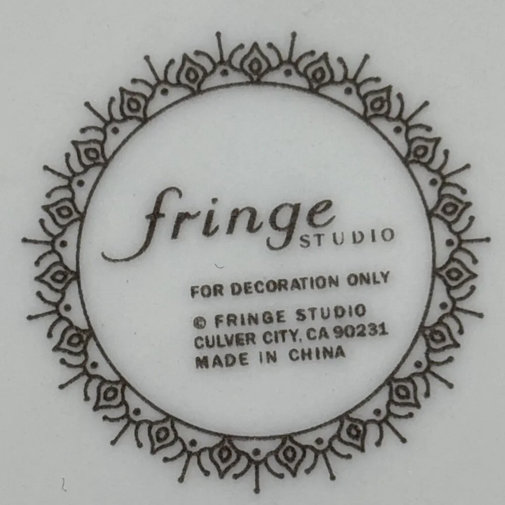 Fringe Studio Peacock Tray Yellow Black chinoiserie 9