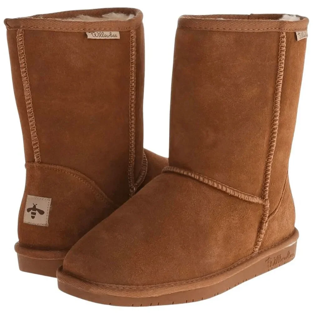 WILLOWBEE Women's 8 Inch Suede Shearling Boot Size 8