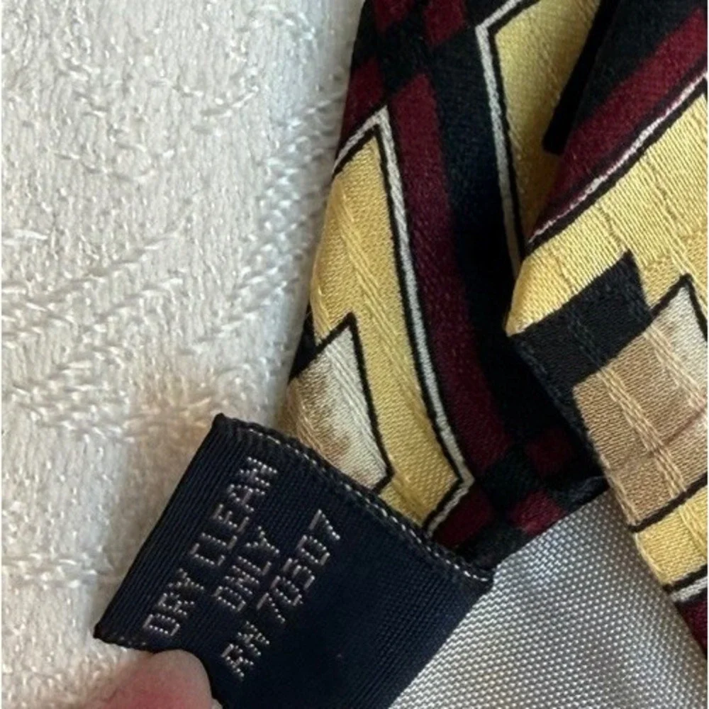Roundtree & Yorke Men's Necktie 100% Silk Vintage Tie Geometric Art Deco