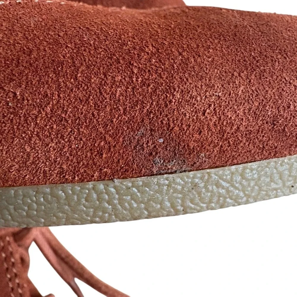 TOMS Kala Rust Brown Desert‎ Lace Up Wedge Heel Ankle Bootie Women's SIZE 8 EUC