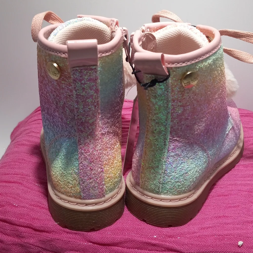 NICOLE MILLER RAINBOW GLITTER GIRLS BOOTS