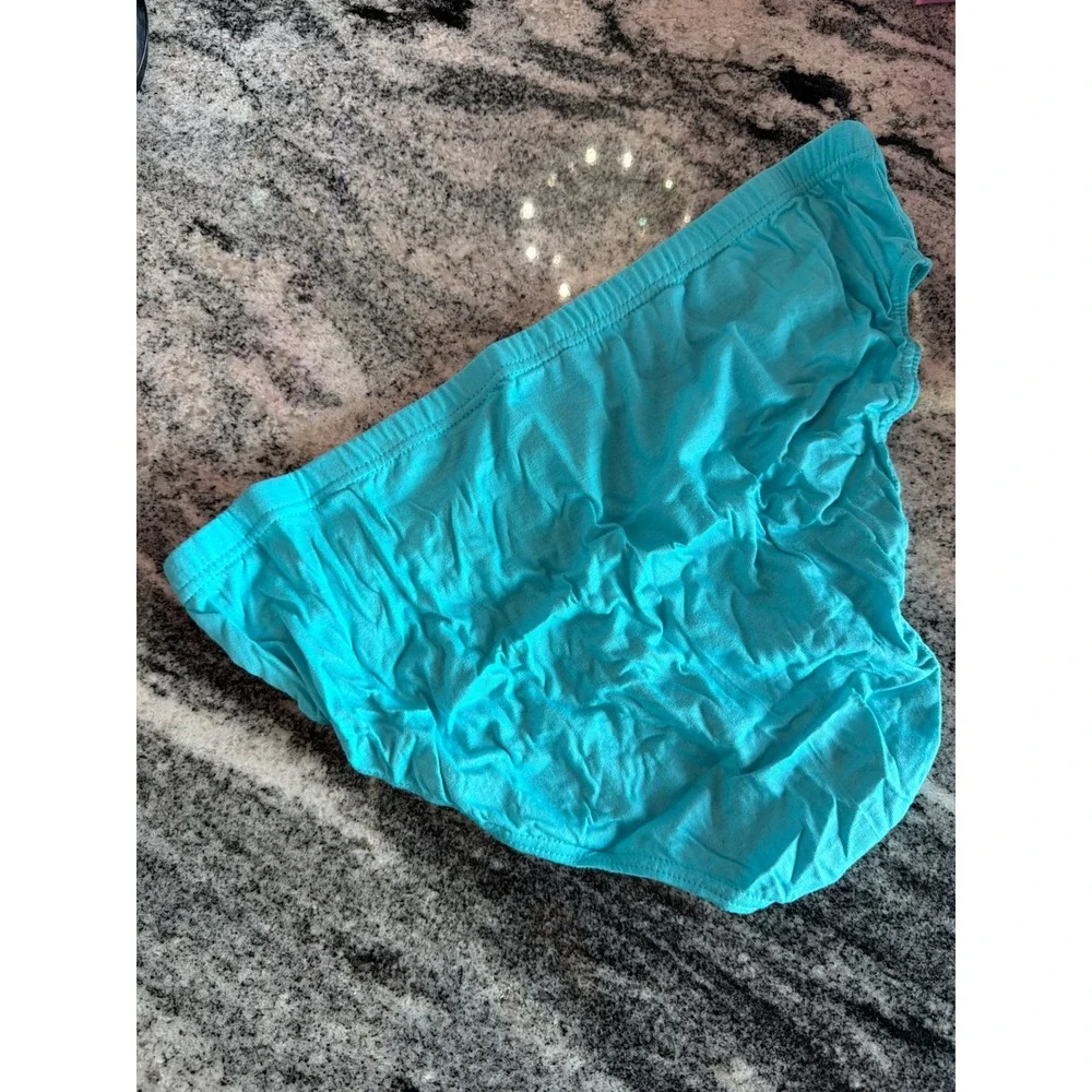 Papi Mens Bikini Briefs Turquoise Blue 100% Cotton Low Rise Underwear Small