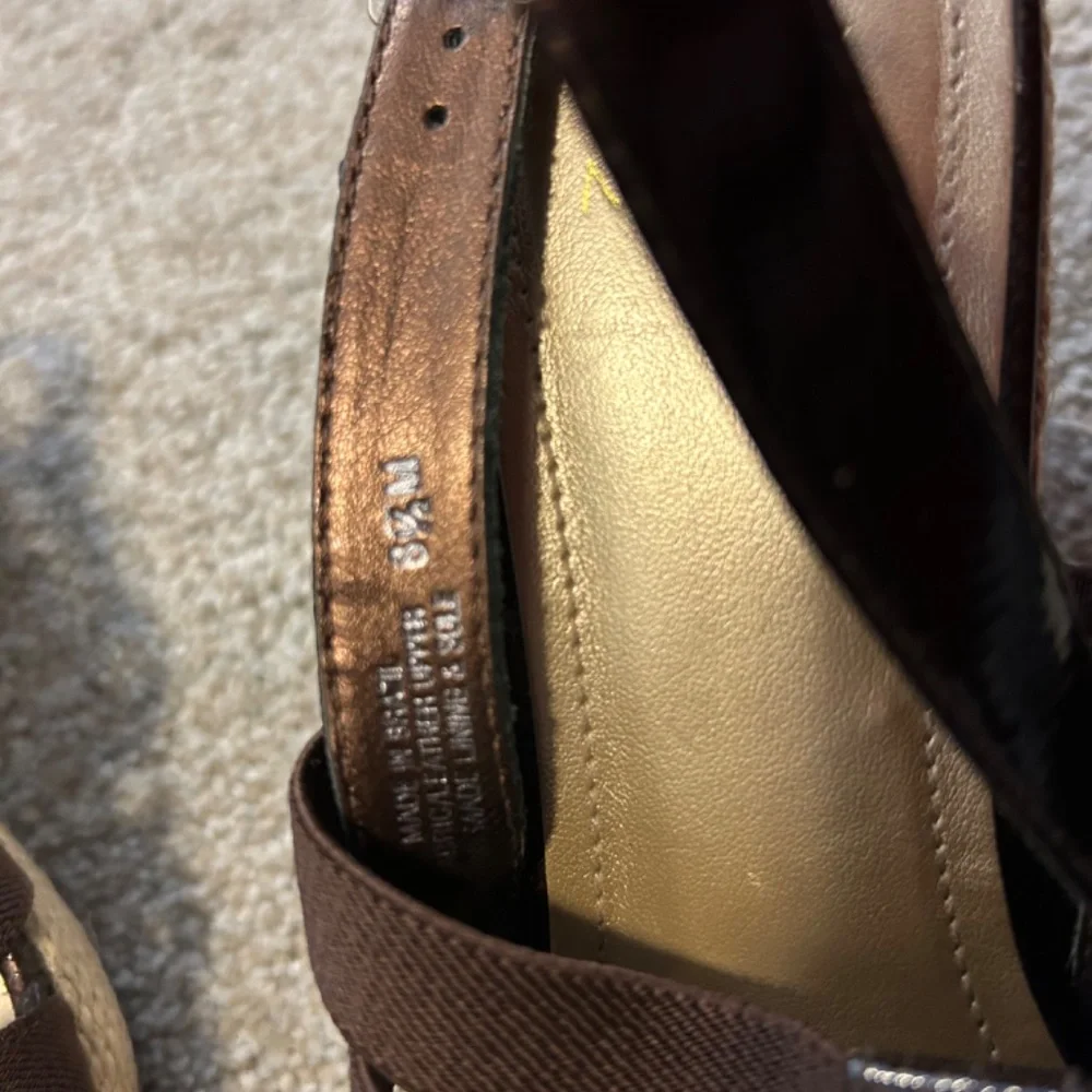 Alex Marie Brown Multi-Strap Espadrille Slingback Wedge Sandals