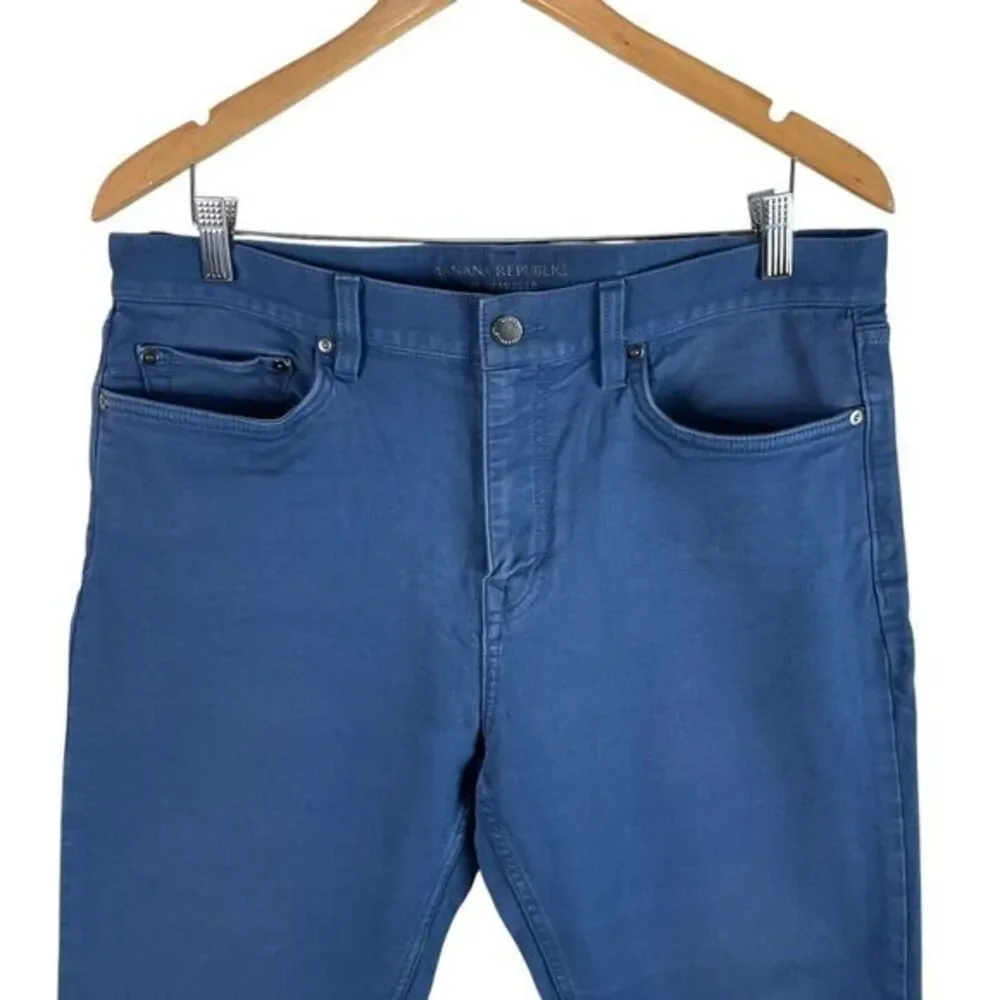 Banana Republic Mens Traveler Slim Jeans Pants 35x32 Blue Stretch‎ *read