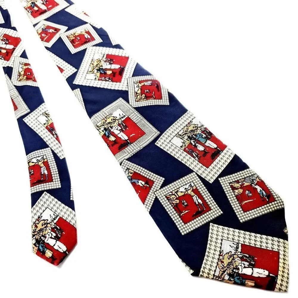 Pierre Cardin Blue‎ Silk Tie Woven Graphic