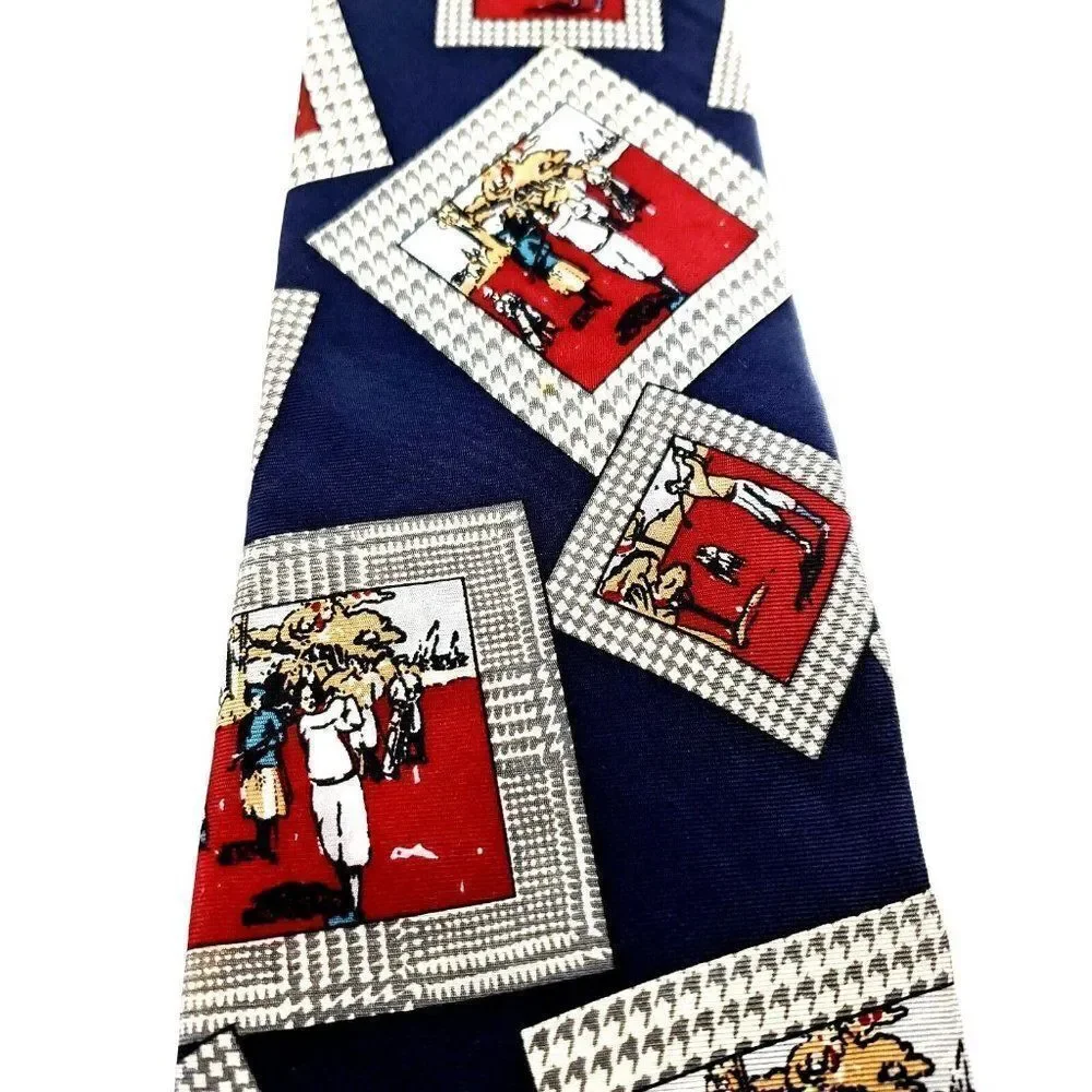 Pierre Cardin Blue‎ Silk Tie Woven Graphic