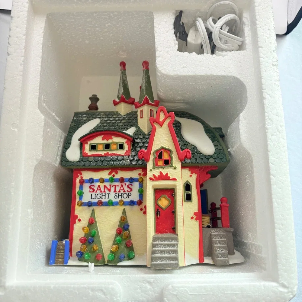 Dept 56 North Pole Series Santa's Light Shop Christmas Village House 56397